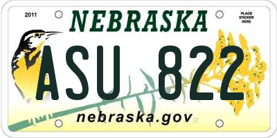 NE license plate ASU822