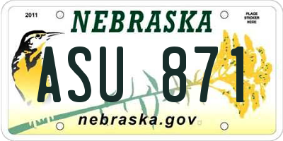 NE license plate ASU871