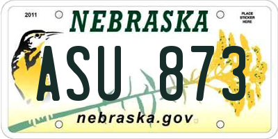 NE license plate ASU873