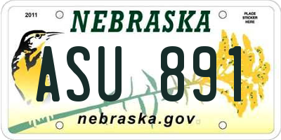 NE license plate ASU891