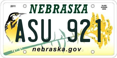 NE license plate ASU921