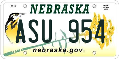 NE license plate ASU954