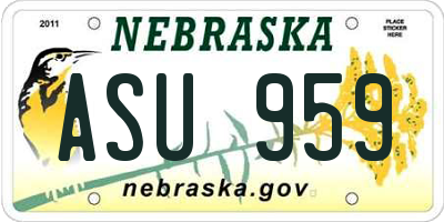 NE license plate ASU959