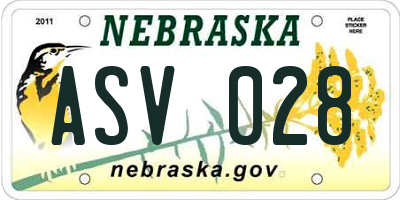 NE license plate ASV028
