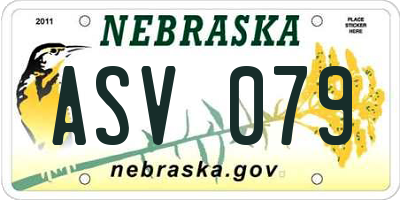 NE license plate ASV079