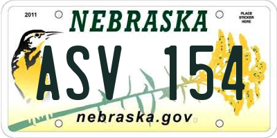 NE license plate ASV154