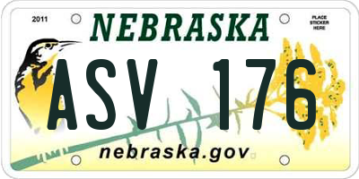 NE license plate ASV176