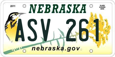 NE license plate ASV261