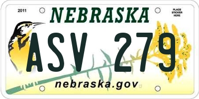 NE license plate ASV279