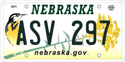 NE license plate ASV297