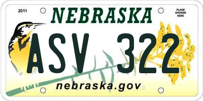 NE license plate ASV322