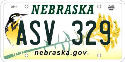NE license plate ASV329