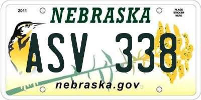NE license plate ASV338