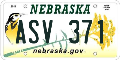 NE license plate ASV371