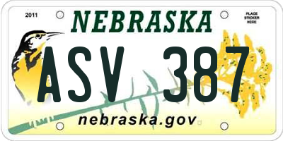 NE license plate ASV387