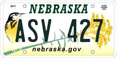 NE license plate ASV427