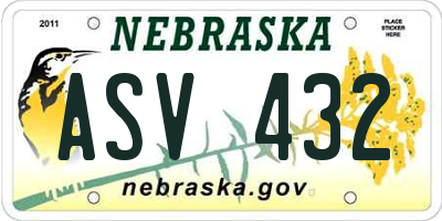NE license plate ASV432