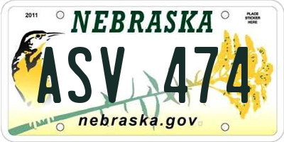 NE license plate ASV474