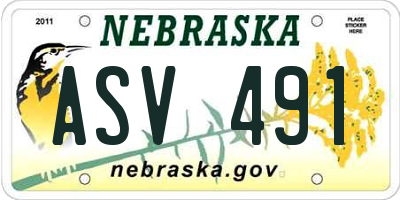 NE license plate ASV491