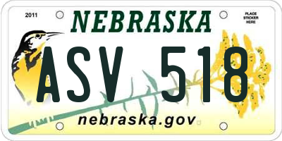 NE license plate ASV518