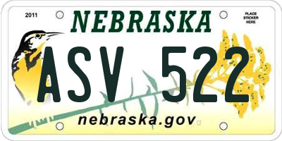 NE license plate ASV522