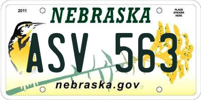 NE license plate ASV563