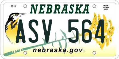 NE license plate ASV564