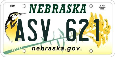 NE license plate ASV621