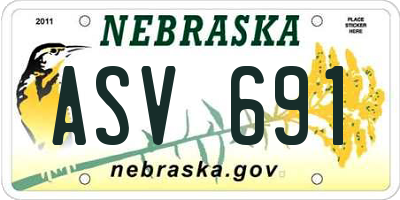 NE license plate ASV691