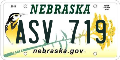 NE license plate ASV719