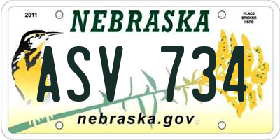 NE license plate ASV734