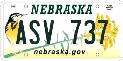 NE license plate ASV737