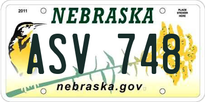 NE license plate ASV748