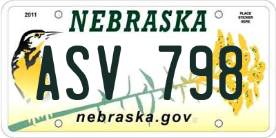 NE license plate ASV798