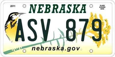 NE license plate ASV879