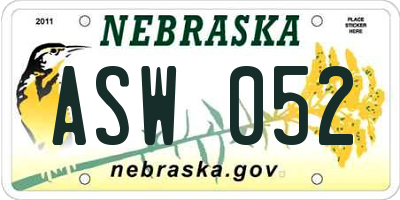 NE license plate ASW052