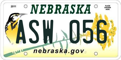 NE license plate ASW056
