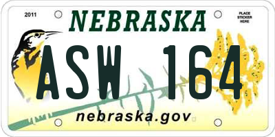 NE license plate ASW164