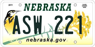 NE license plate ASW221