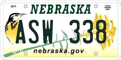 NE license plate ASW338