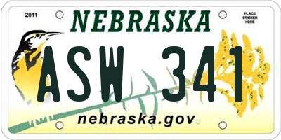 NE license plate ASW341