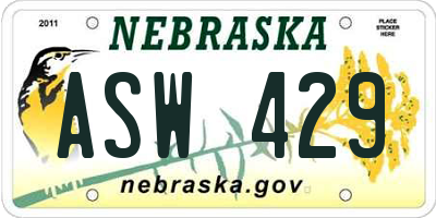 NE license plate ASW429