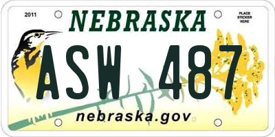 NE license plate ASW487
