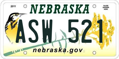 NE license plate ASW521