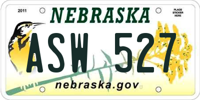 NE license plate ASW527