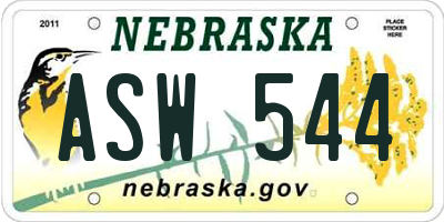 NE license plate ASW544