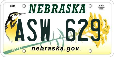 NE license plate ASW629