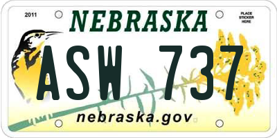 NE license plate ASW737