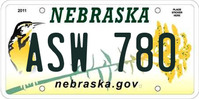 NE license plate ASW780