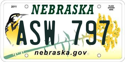 NE license plate ASW797